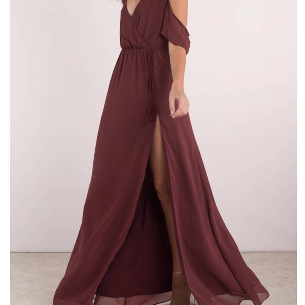Floor Length Wine Maxi Dress-  New with Tags